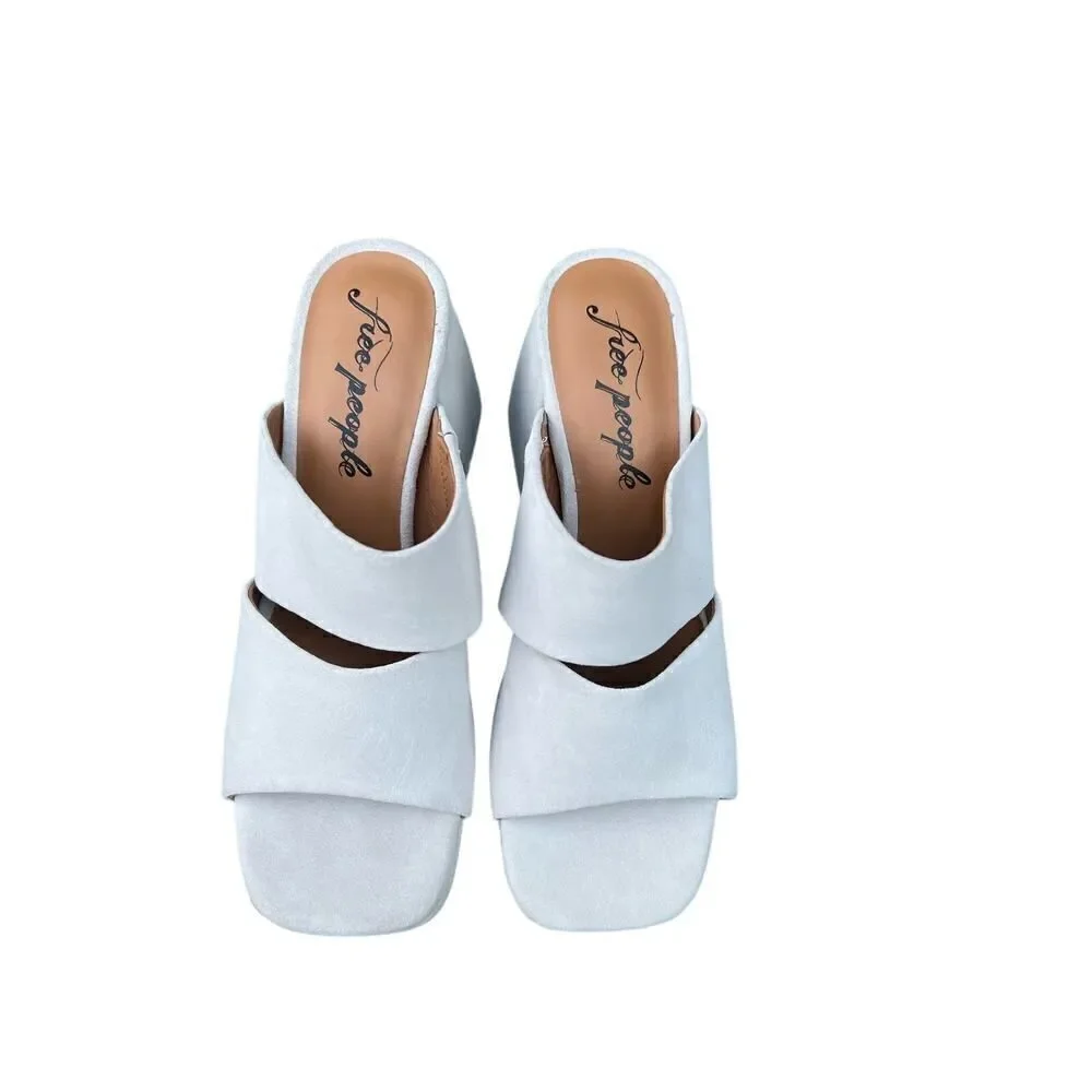 Free People NWOT Love Is Everywhere Platform Sandal Salt Gray Size 38.5 US 8.5